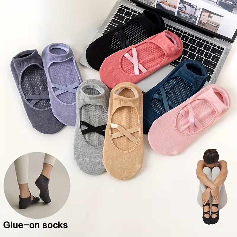 1-2 Pairs Women's Non-Slip Yog - Trampoline Park Sock 评论和价格
