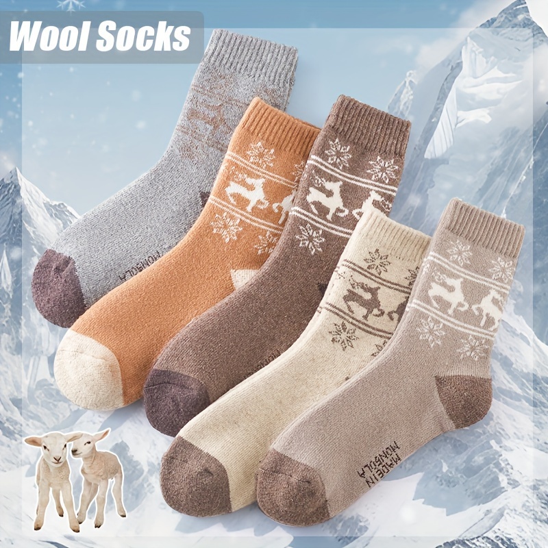5Pairs Winter Thicken Wool Soc - Outdoor Sport Hose 评论和价格