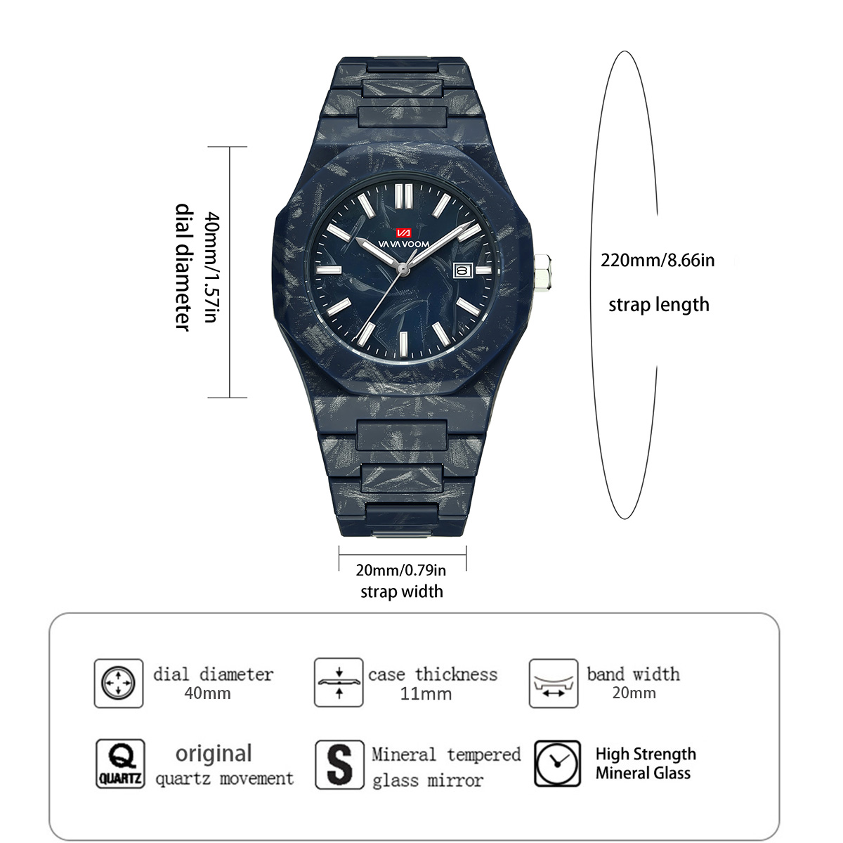 VA VA VOOM Men Watches Quartz  - Outdoor Sport Smart Watch 评论和价格